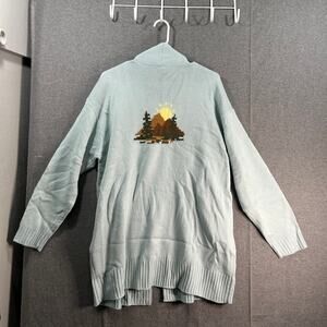 Candace Cameron Bure Regular Novelty Cardigan Glacial Blue Size Large
